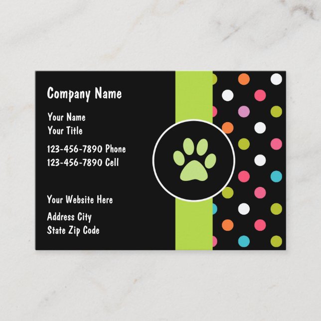 Pet Care Business Cards (Front)