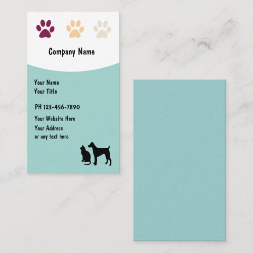 Customizable Pet Care Business Cards