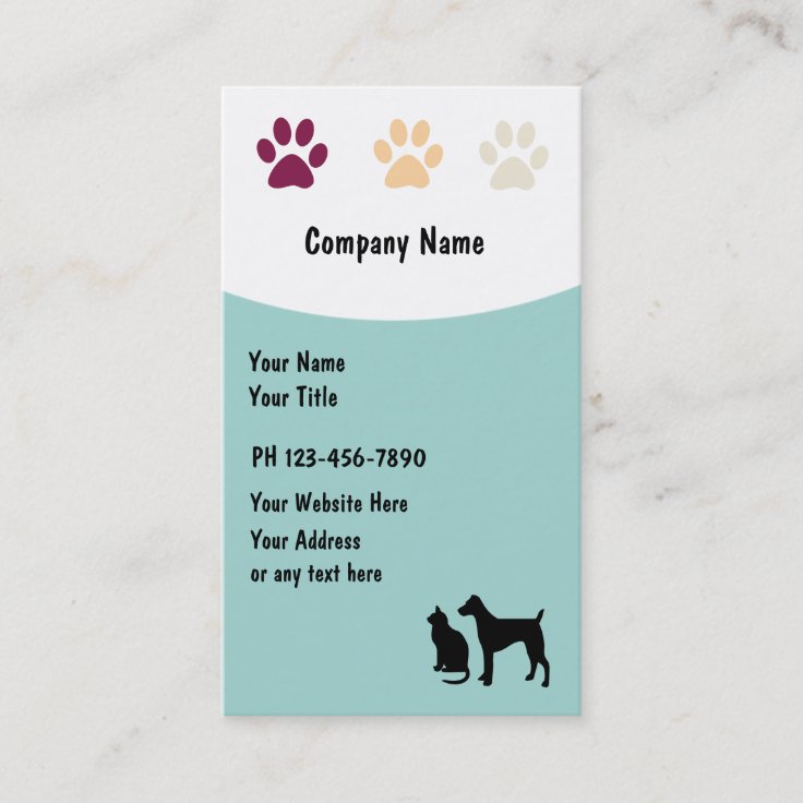 Pet Care Business Cards Zazzle