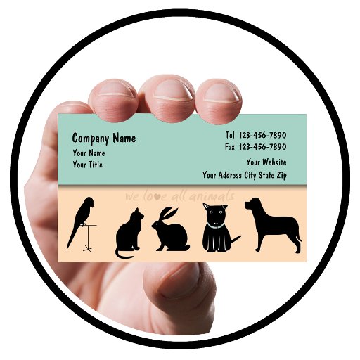 Customizable Pet Care Business Cards Fixed