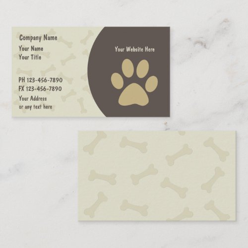 Pet Care Business Cards New
