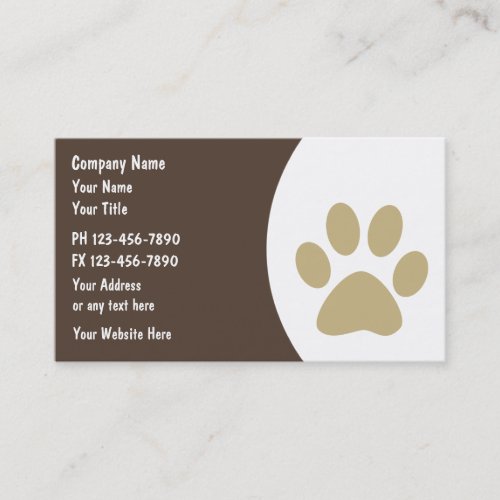 Pet Care Business Cards New