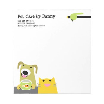 Pet Care Business Notepad by PetProDesigns at Zazzle