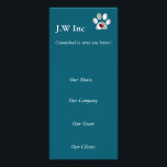 pet care Business rack Cards<br><div class="desc">cute silver paw print with a red heart, mod pet care design</div>