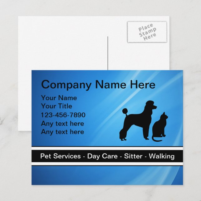 Pet Care Business Simple Postcards (Front/Back)