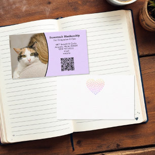 Pet Care Custom QR Code and Photo Business Card