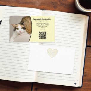 Pet Care Custom QR Code and Photo Business Card