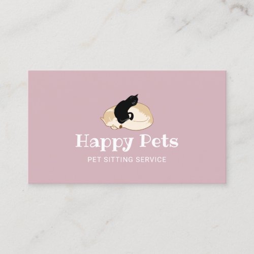 Pet Care Cute Dog  Cat Pet Sitting Service Business Card