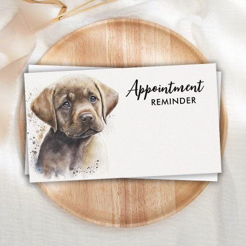 Pet Care Dog Groomer Labrador Retriever Puppy  Appointment Card