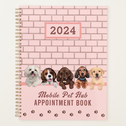 Pet Care Dog Grooming Blush Pink Appointment Diary Planner
