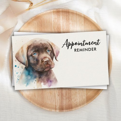 Pet Care Dog Labrador Retriever Watercolor Art  Appointment Card