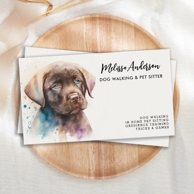 Pet Care Dog Labrador Retriever Watercolor Art  Business Card (Creator Uploaded)