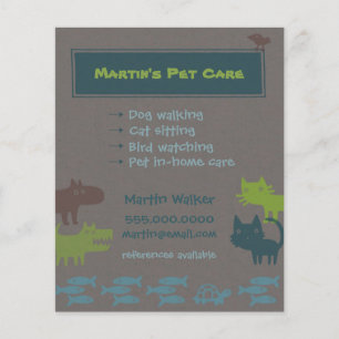 Pet Care Flyer Colorful Animal Silhouettes