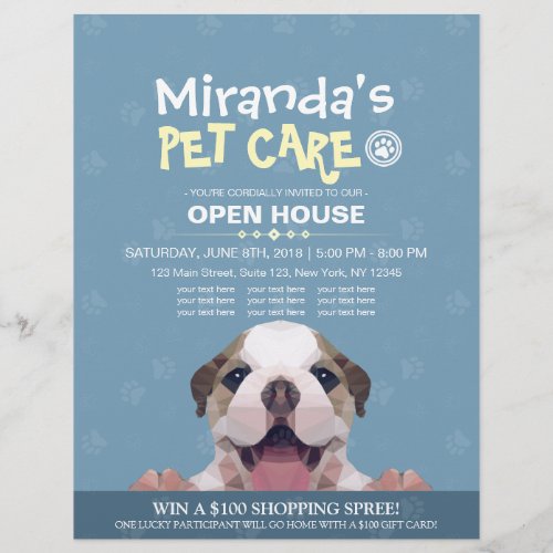 Pet Care Grooming Shop Pet Beauty Salon Open House Flyer