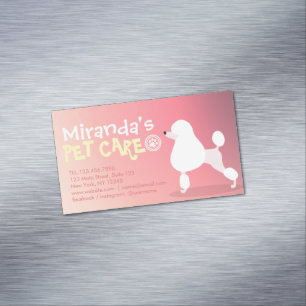 Pet Care Grooming Sitting Adorable Cartoon Dog Magnetic Business Card