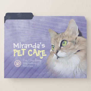 Pet Care Grooming Sitting Bathing Beauty Salon Cat File Folder