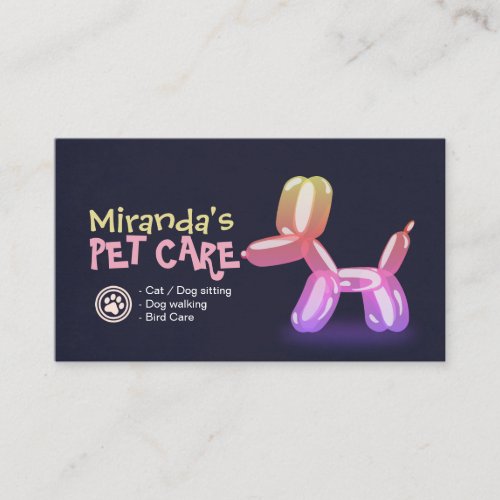 Pet Care Grooming Sitting Bathing Cute Dog Balloon Appointment Card