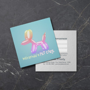 Pet Care Grooming Sitting Bathing Cute Dog Balloon Appointment Card