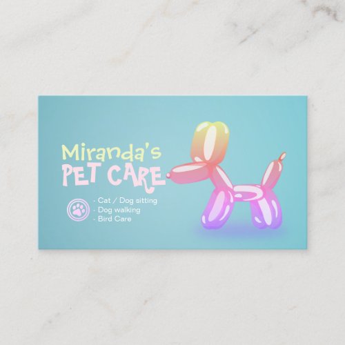 Pet Care Grooming Sitting Bathing Cute Dog Balloon Appointment Card