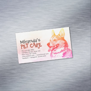 Pet Care Grooming Sitting Bathing Pet Beauty Salon Business Card Magnet