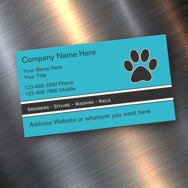 Pet Care Magnetic Business Cards (Pet Care Business Cards by Custombuisnesstemplates)