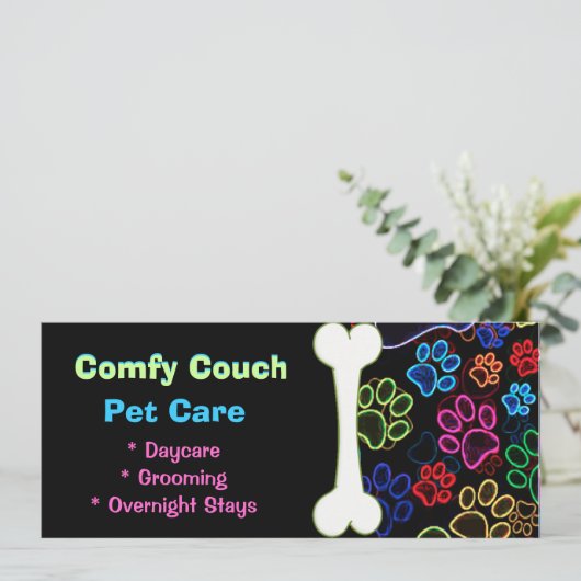 Pet Care Paw Prints Store Flyer (Standing Front)