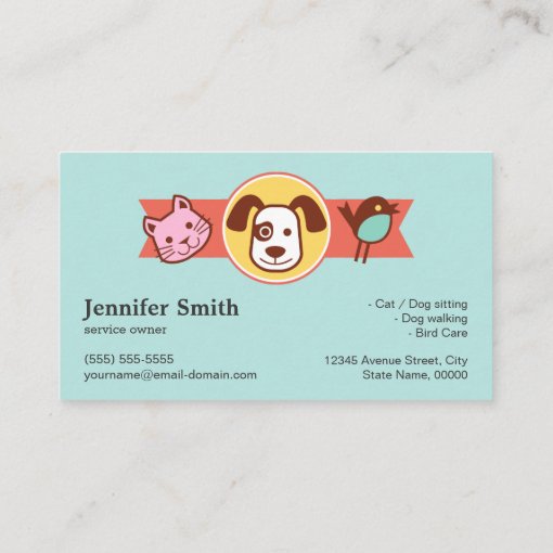 Pet Care Pet Food Shop Business Card Zazzle