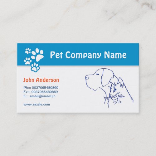 Pet care Pet veterinary or grooming business card