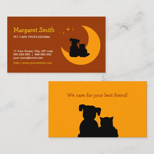 Customizable Pet Care / Sitter business card