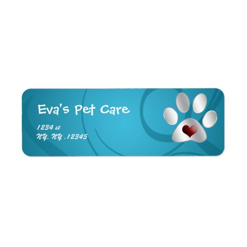 pet care Return address label