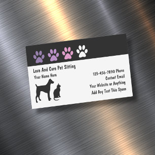 Pet Care Services Magnetic Business Cards