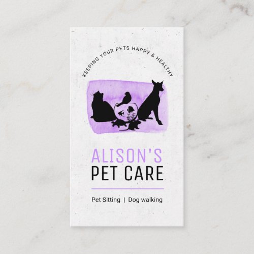 Pet Care Services  Sitting services  Pet shop  Business Card