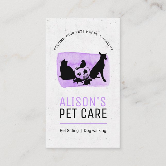 Pet Care Services / Sitting services / Pet shop  Business Card (Front)