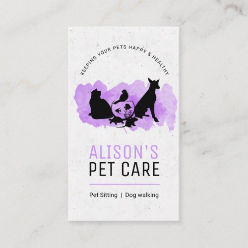 Pet Care Services  Sitting services  Pet shop  Business Card