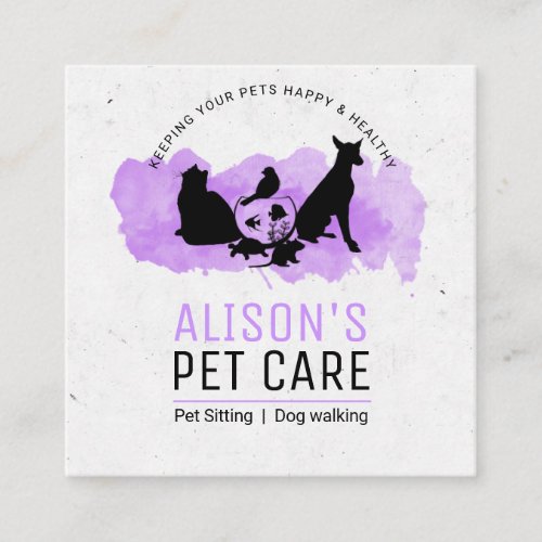 Pet Care Services  Sitting services  Pet shop  Square Business Card