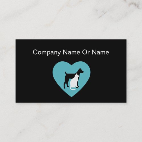 Pet Care Silhouette Business Cards