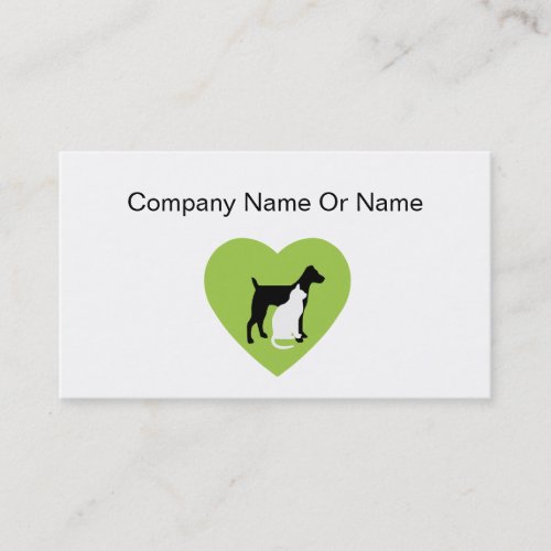 Pet Care Silhouette Business Cards