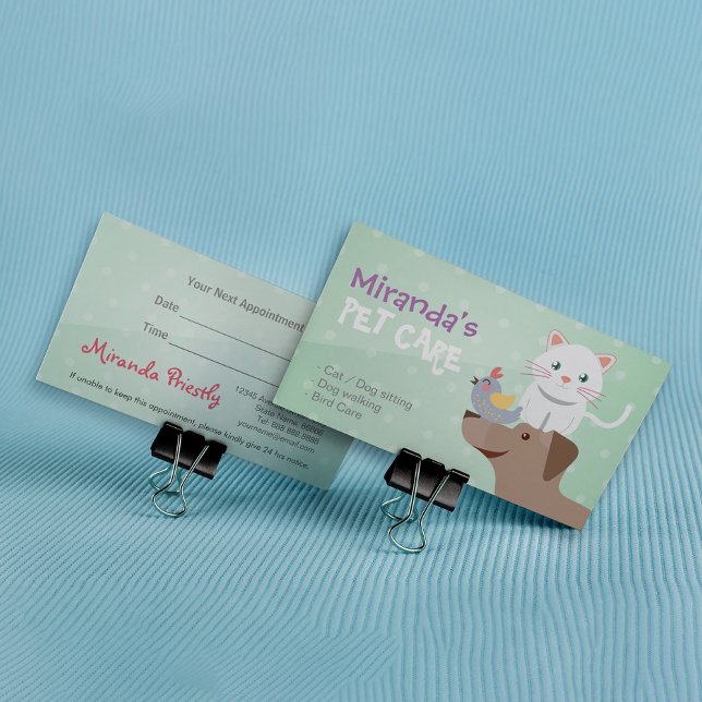 Pet Care Sitting Bathing and Grooming Beauty Salon Appointment Card (Creator Uploaded)