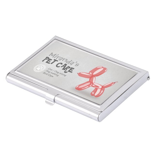 Pet Care Sitting Bathing and Grooming Beauty Salon Business Card Holder (Front)