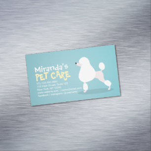 Pet Care Sitting Bathing and Grooming Beauty Salon Business Card Magnet