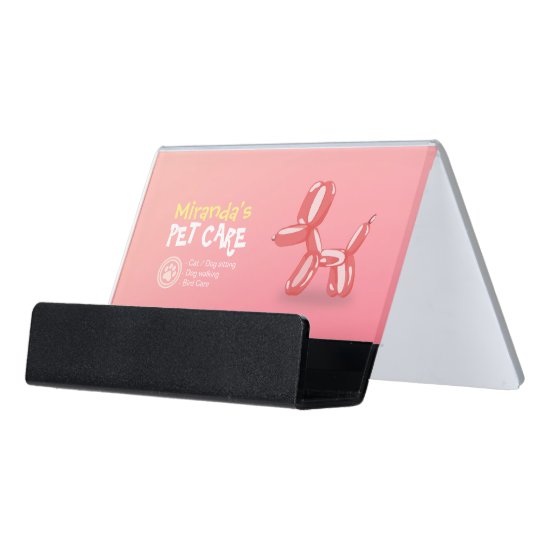 Pet Care Sitting Bathing and Grooming Beauty Salon Desk Business Card Holder