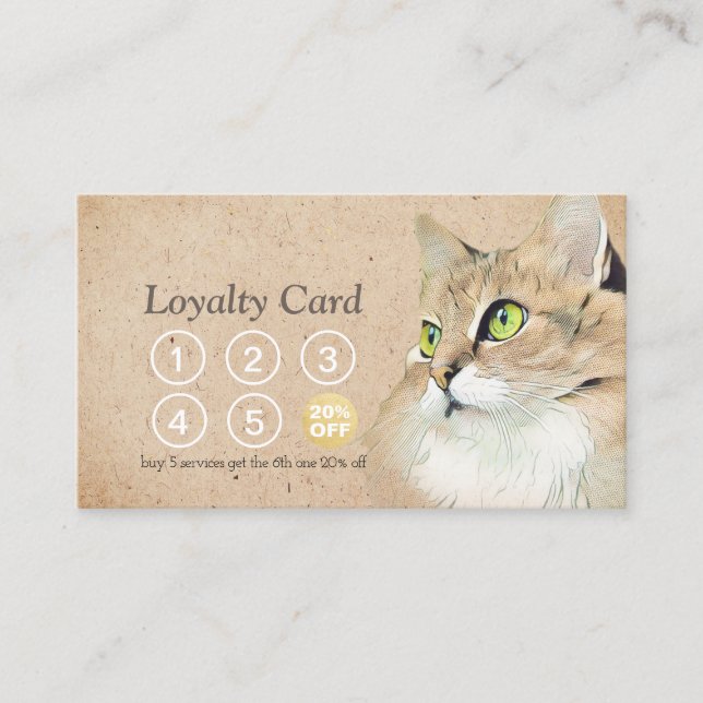 Pet Care Sitting Bathing & Grooming Loyalty Punch (Front)