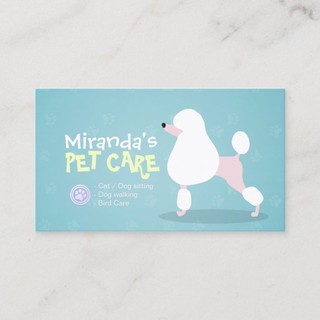 Pet Care Sitting Bathing & Grooming Loyalty Punch (Front)