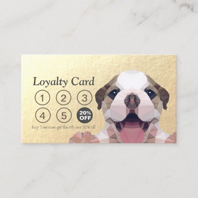 Pet Care Sitting Bathing & Grooming Loyalty Punch Card (Front)