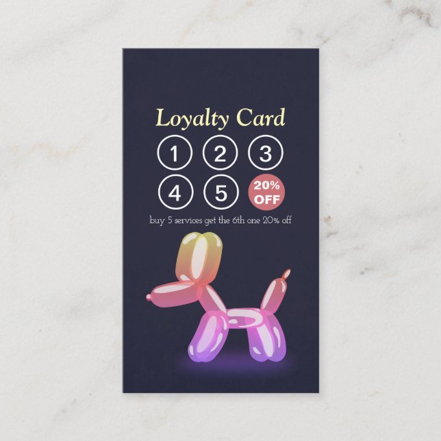 Pet Care Sitting Bathing & Grooming Loyalty Punch Card (Front)