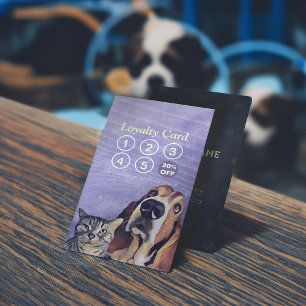 Pet Care Sitting Bathing & Grooming Loyalty Punch Card