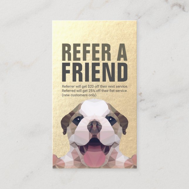 Pet Care Sitting Bathing & Grooming Referral Card (Front)
