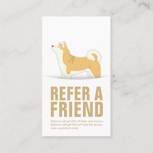 Pet Care Sitting Bathing  Grooming Referral Card