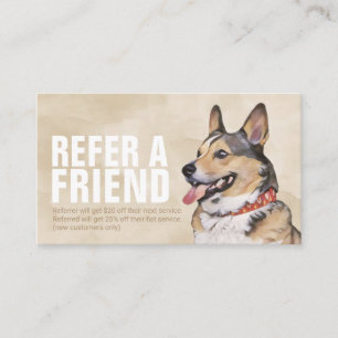 Pet Care Sitting Bathing & Grooming Referral Card