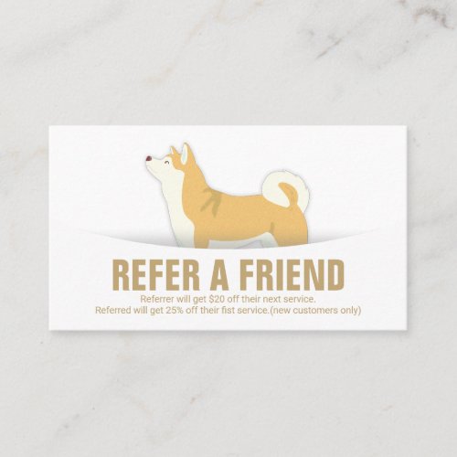 Pet Care Sitting Bathing  Grooming Referral Card